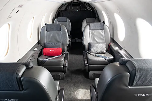Cabin interior of a 2017 Pilatus.