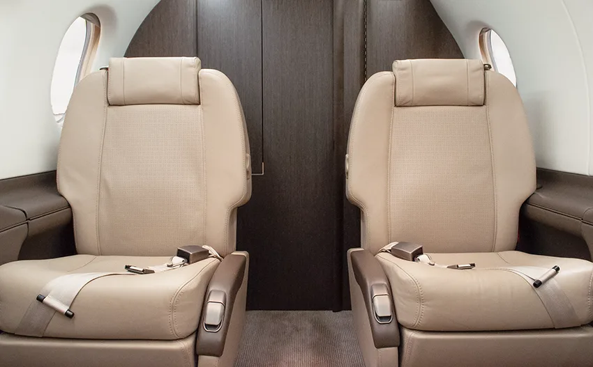 Cabin interior of a 2019 Pilatus.
