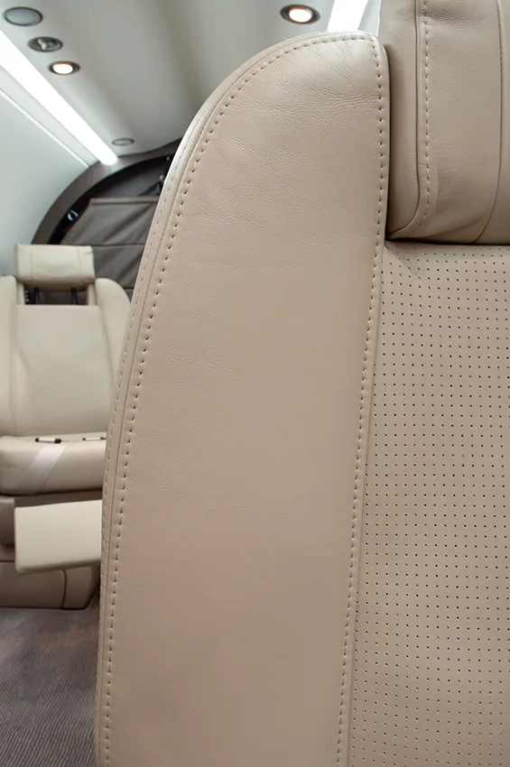 Cabin interior of a 2019 Pilatus.