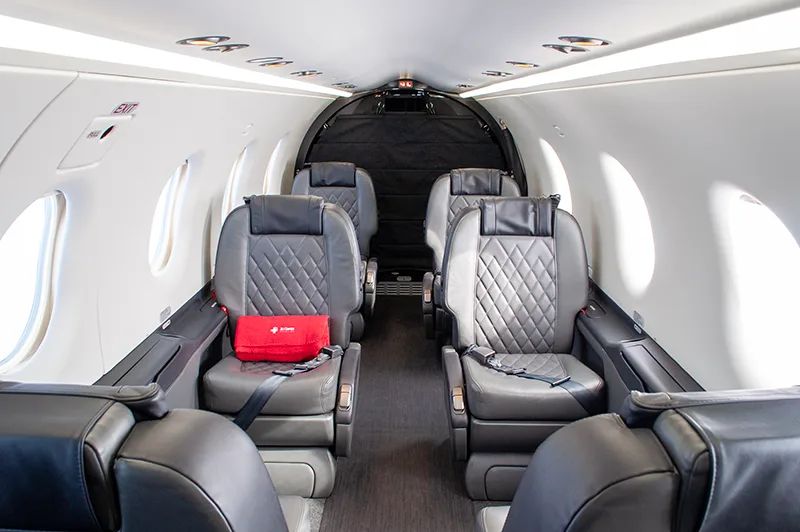 Cabin interior of a 2019 Pilatus.