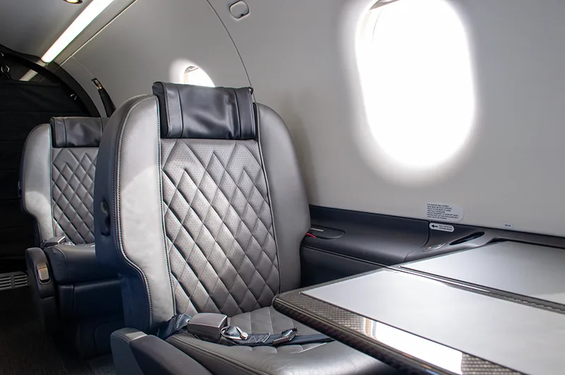 Cabin interior of a 2019 Pilatus.