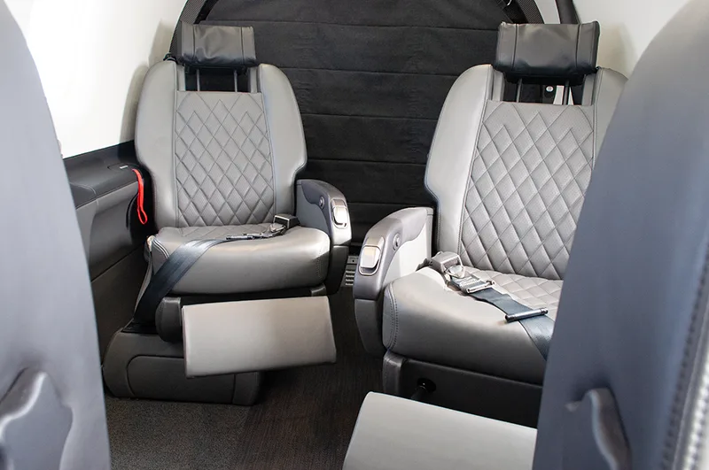 Cabin interior of a 2019 Pilatus.