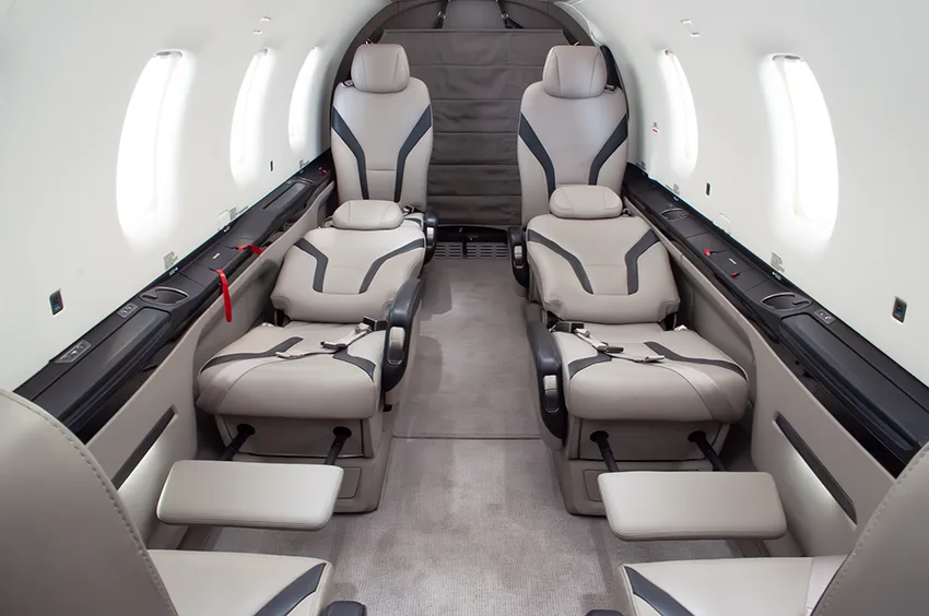 Cabin interior of a 2020 Pilatus.