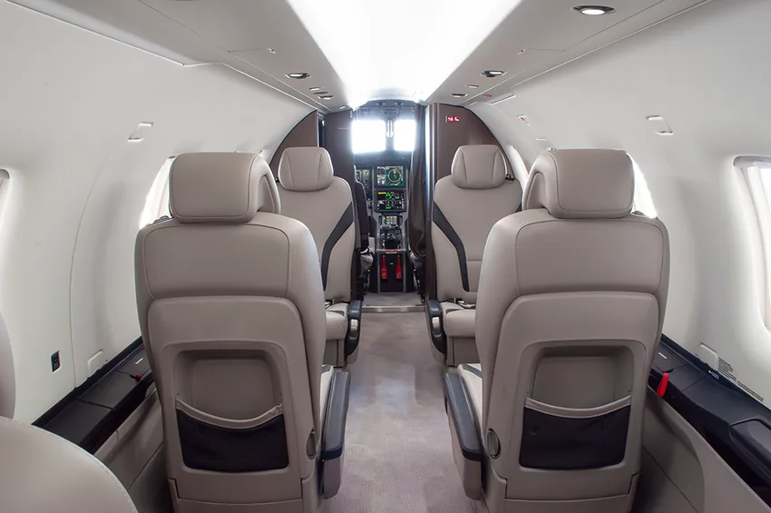 Cabin interior of a 2020 Pilatus.