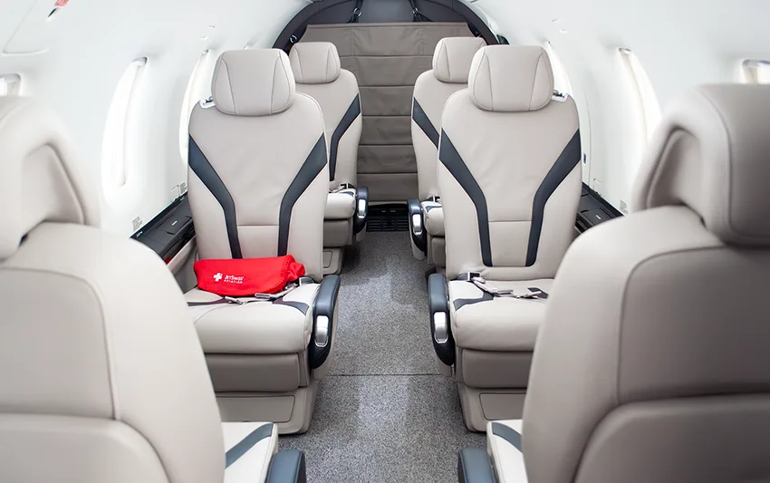 Cabin interior of a 2020 Pilatus.