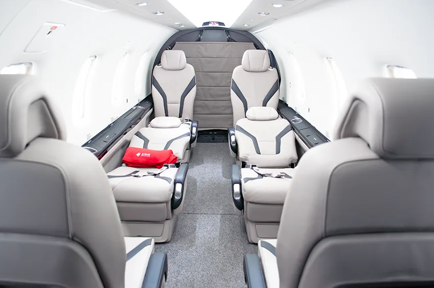 Cabin interior of a 2020 Pilatus.