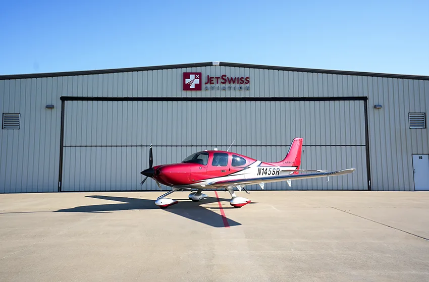 Exterior view of a 2022 Cirrus SR22 G6.