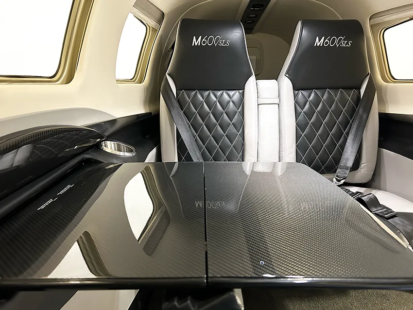 Cabin interior of a 2022 Piper M600 SLS.