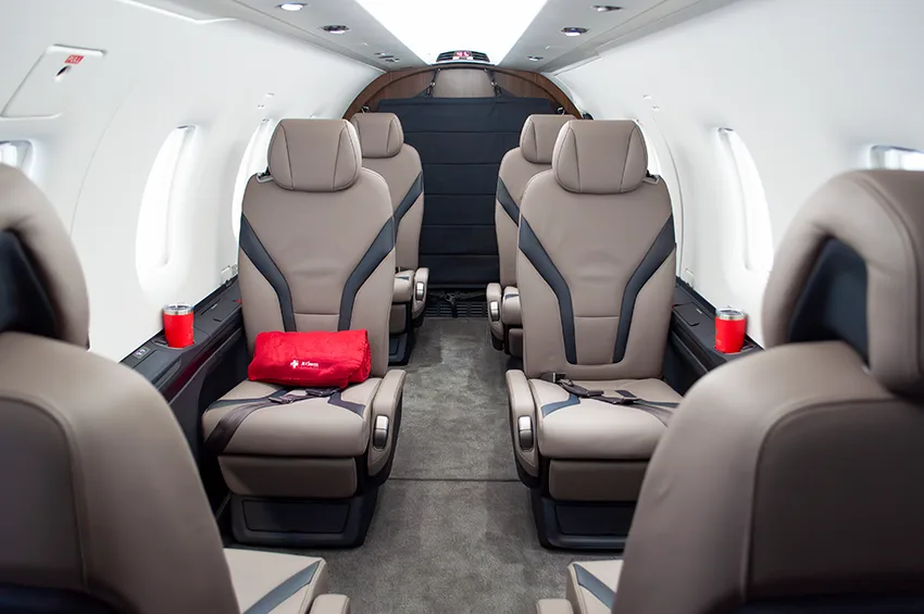 Cabin interior of a 2023 Pilatus.