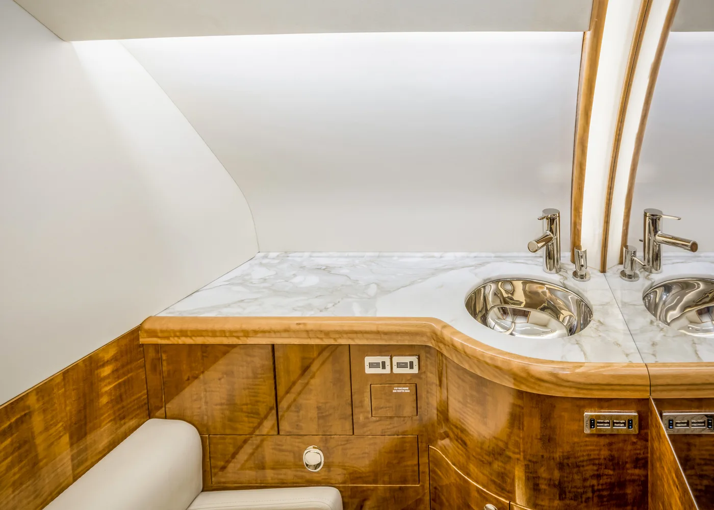 Cabin interior of a Bombardier global express 2.