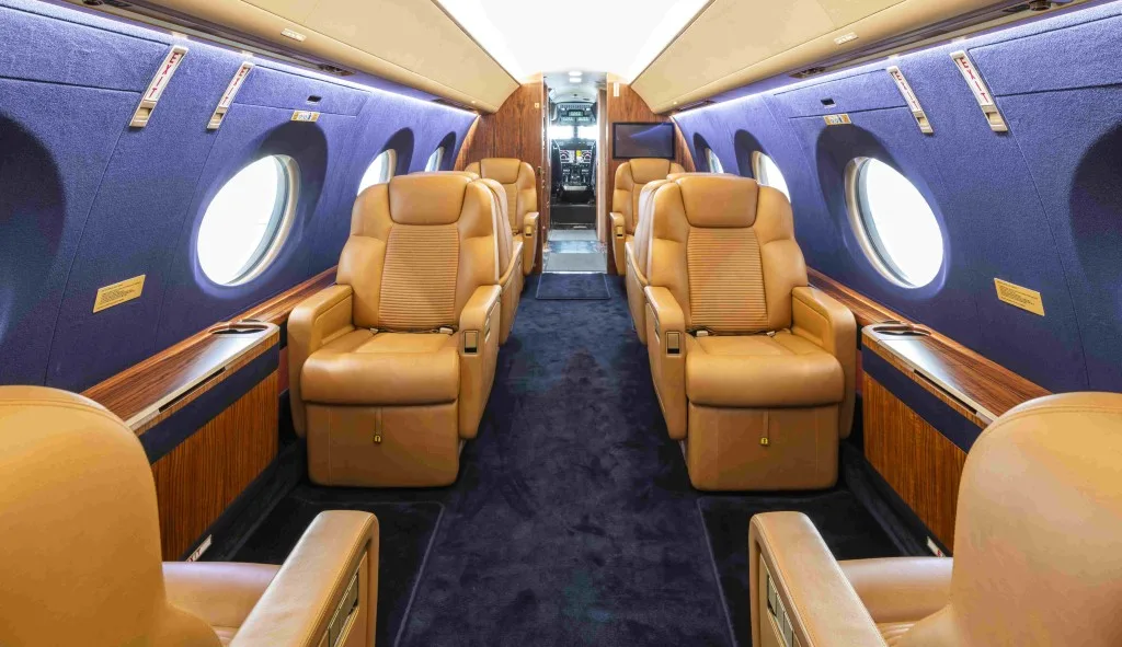 Cabin interior of a 2022 Gulfstream Honeywell GTCP.
