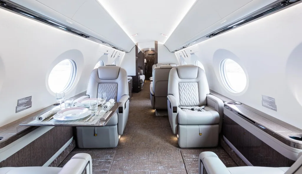 Cabin interior of a Gulfstream Honeywell HGT400.