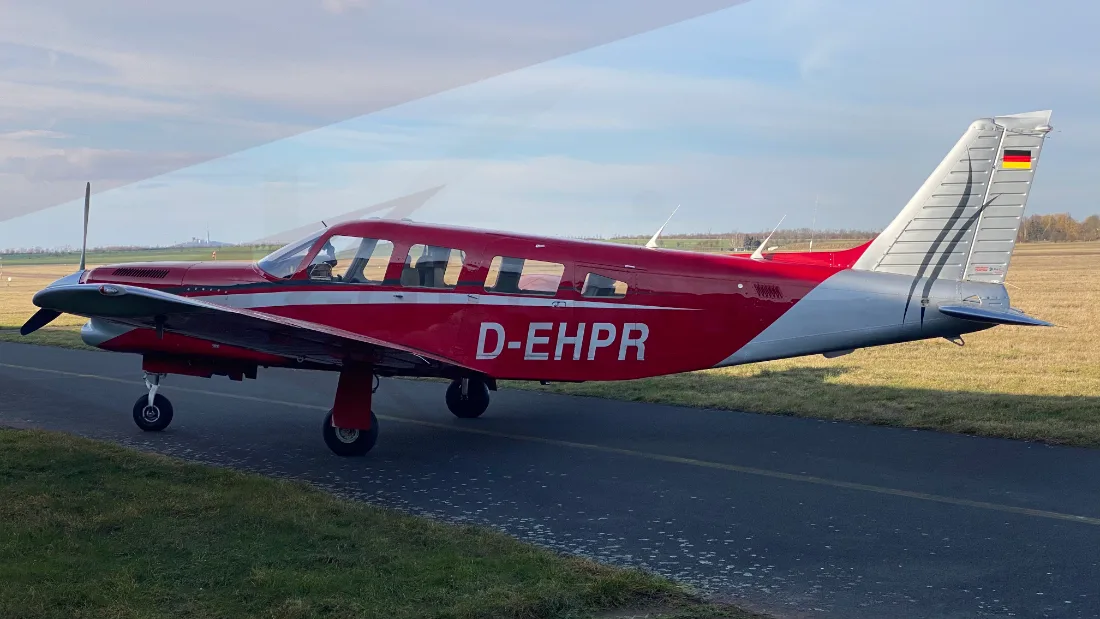 Exterior view of a 1981 Piper pa 32r 301t turbo saratoga sp 336.