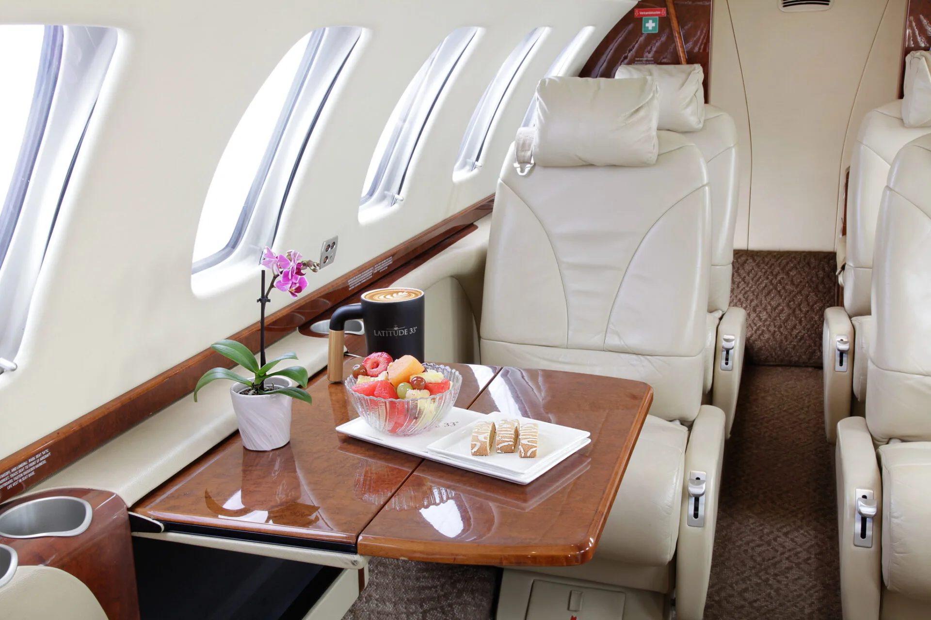 Cabin interior of a 2007 Cessna Citation CJ3.