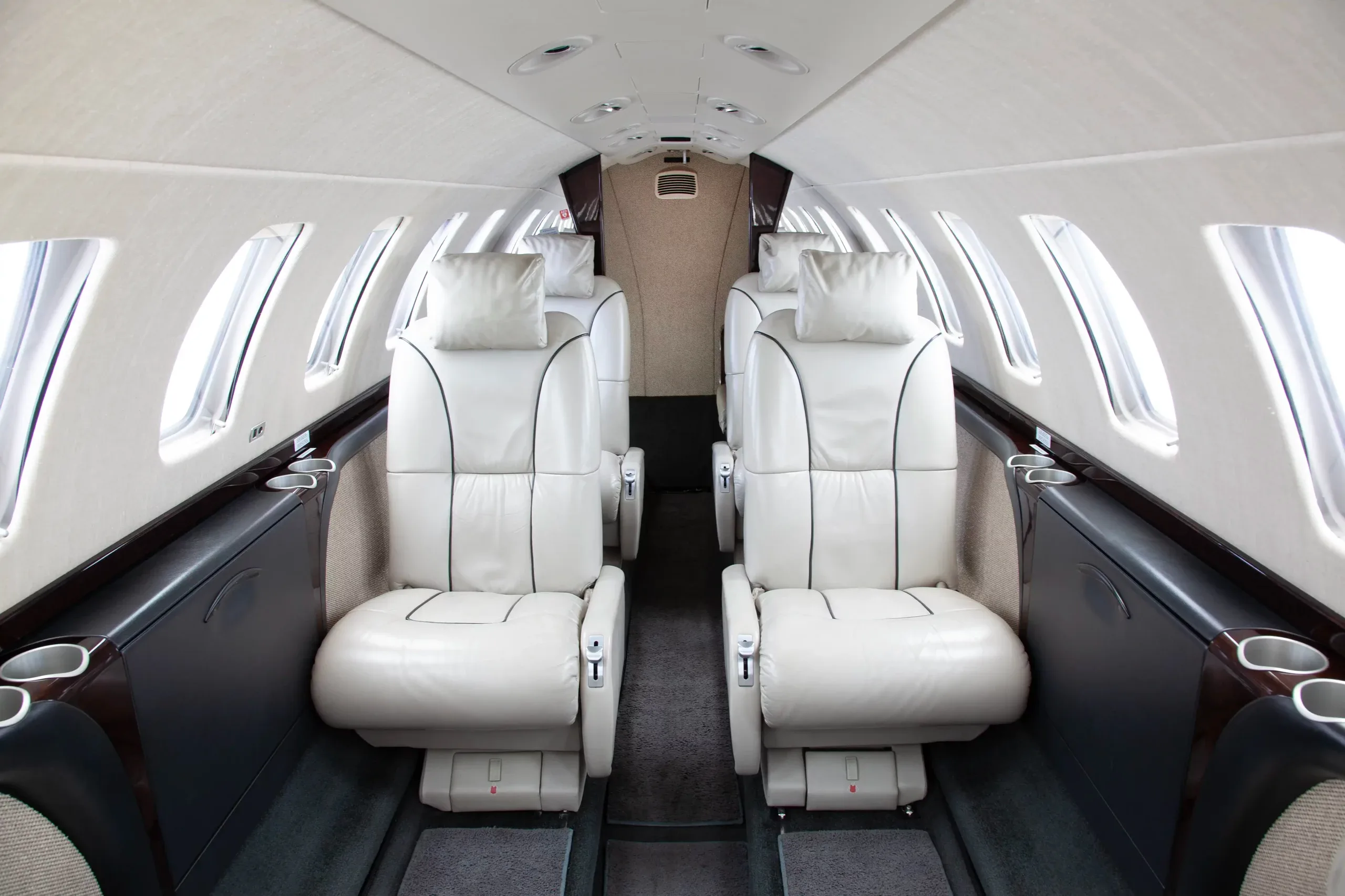 Cabin interior of a 2008 Cessna Citation CJ3 N7SG - 50% Ownership Opportunity Latitude 33 Aviation.