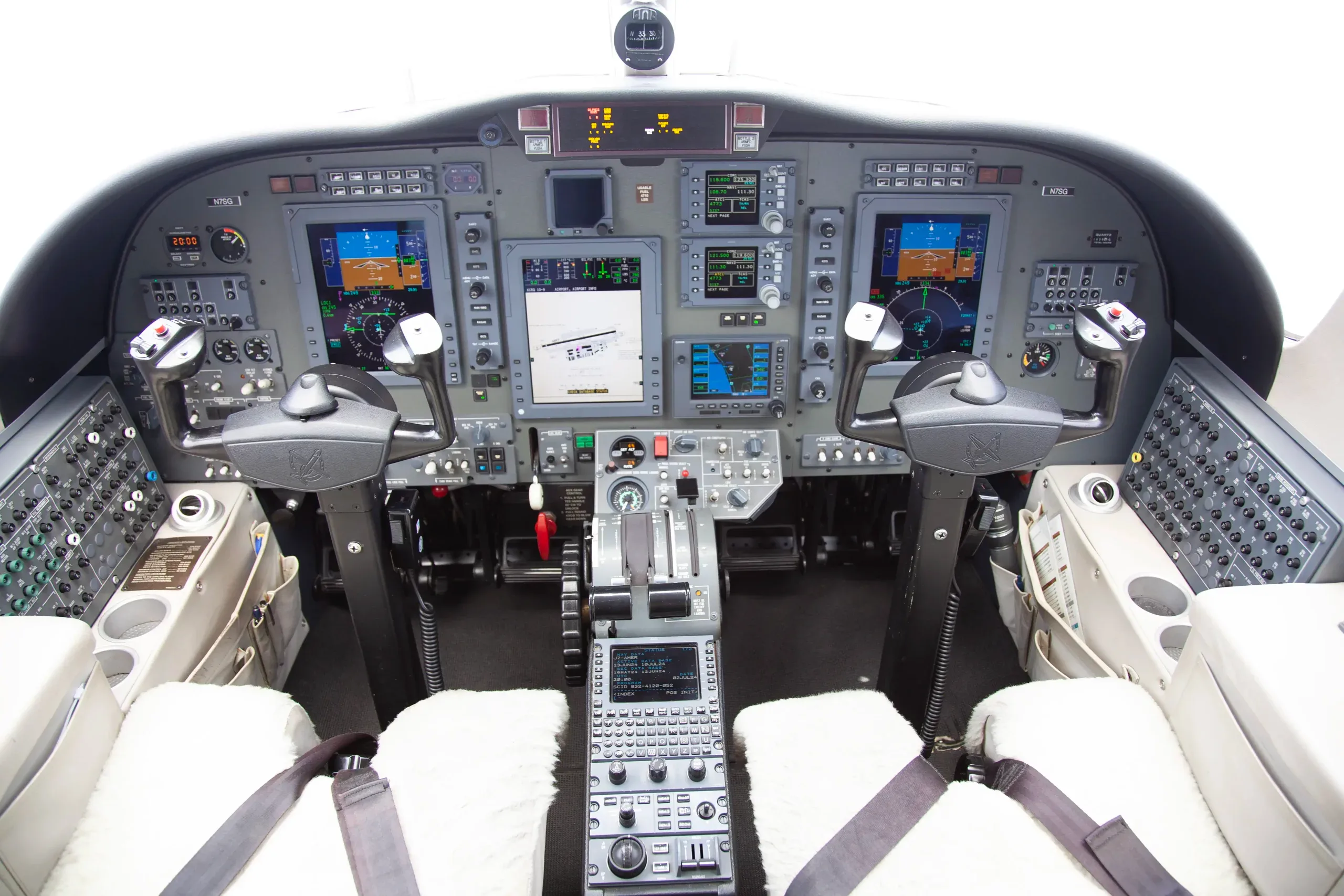 Cockpit and instrument panel of a 2008 Cessna Citation CJ3 N7SG - 50% Ownership Opportunity Latitude 33 Aviation.