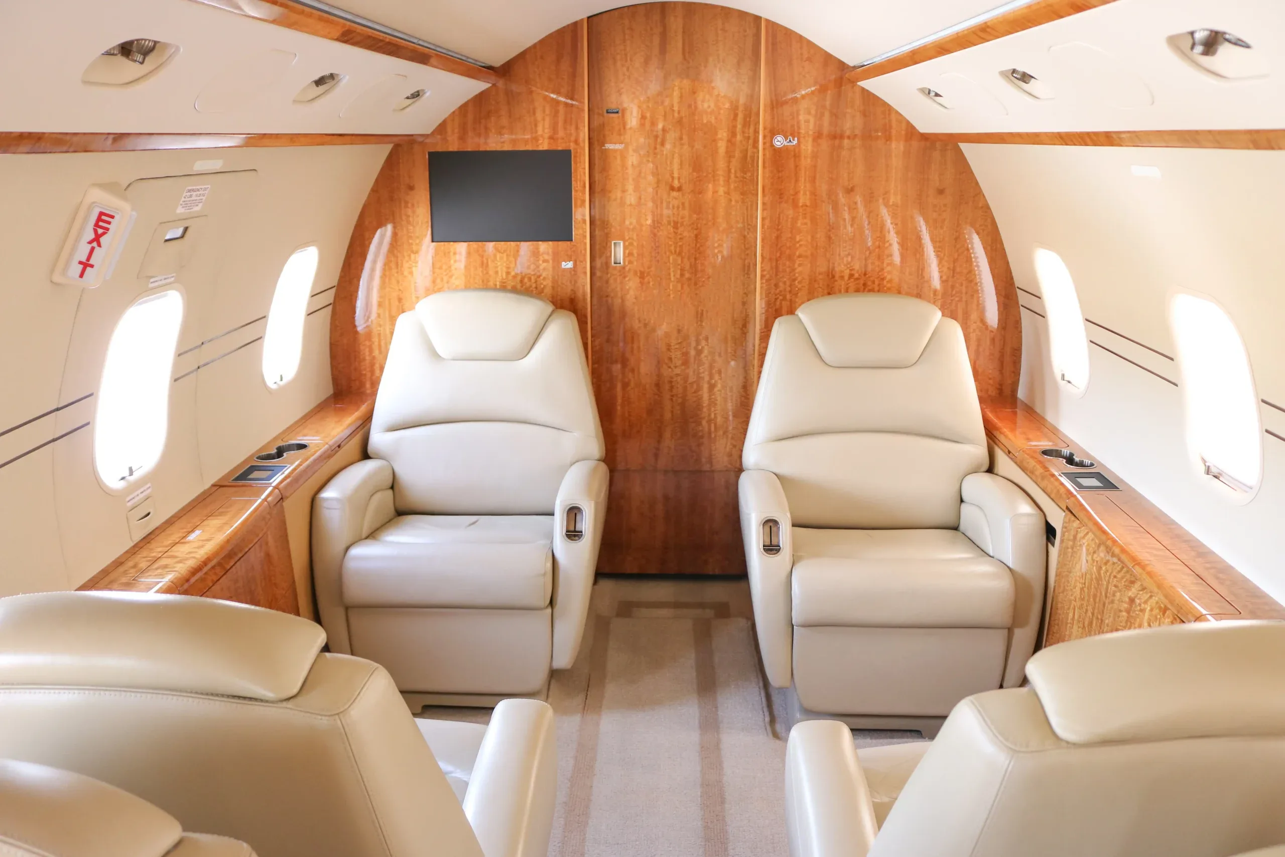 Cabin interior of a 2009 Bombardier Challenger 300.