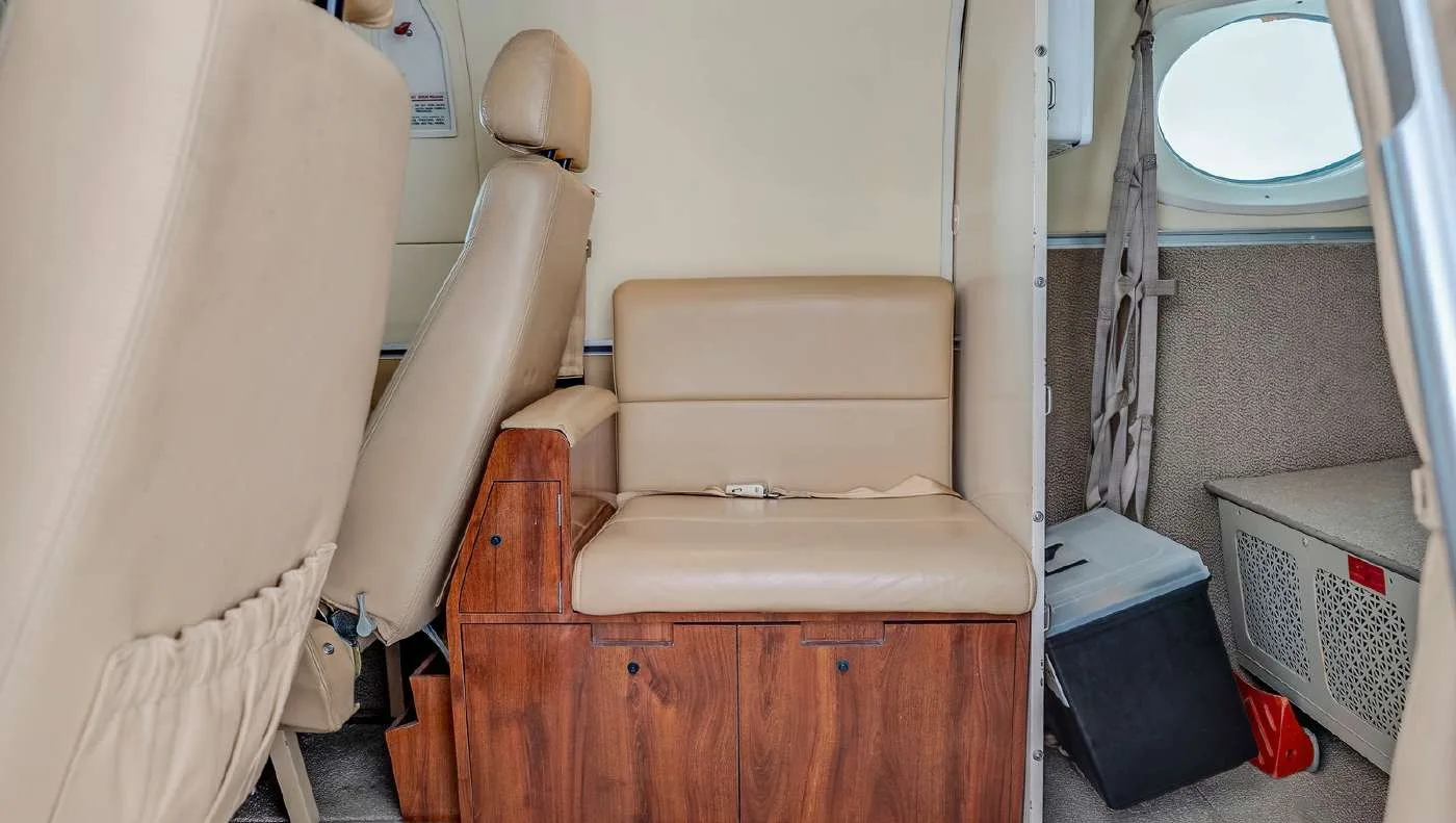 Cabin interior of a 1980 Beechcraft KING AIR C90 | Leviate Air Group.