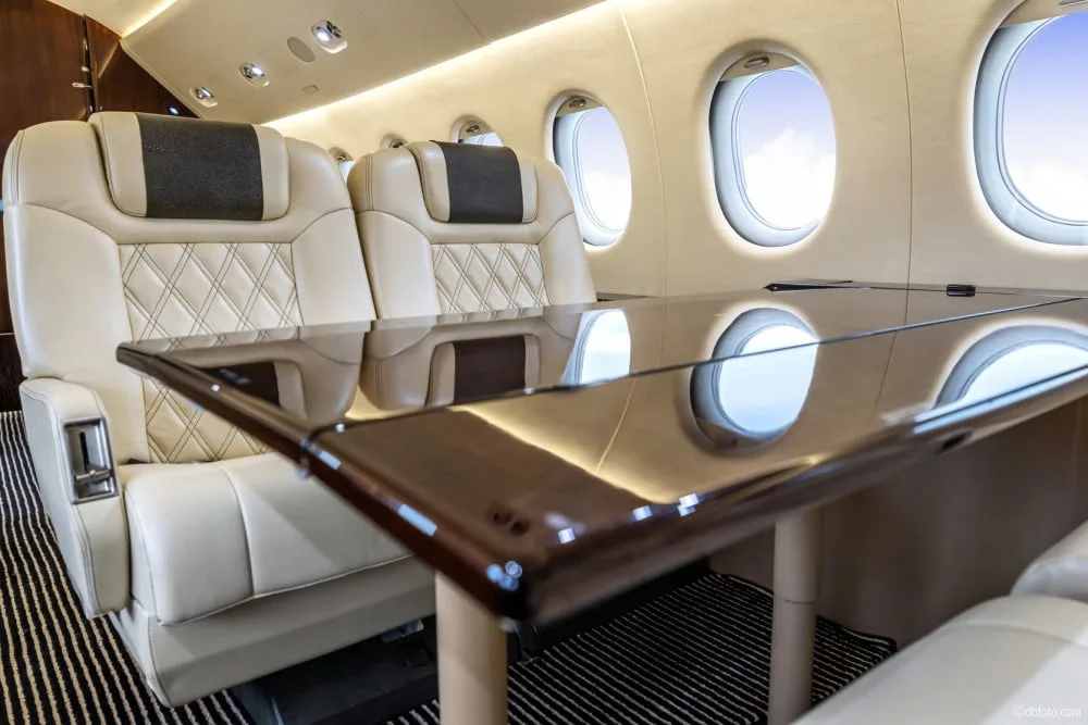 Cabin interior of a 1996 Dassault FALCON 900B | Leviate Air Group.