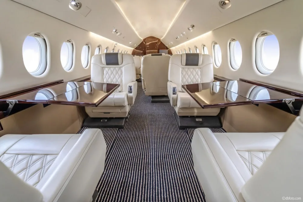 Cabin interior of a 1996 Dassault FALCON 900B | Leviate Air Group.