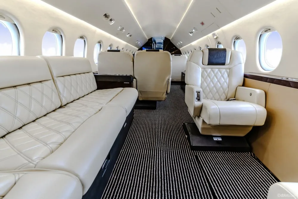 Cabin interior of a 1996 Dassault FALCON 900B | Leviate Air Group.