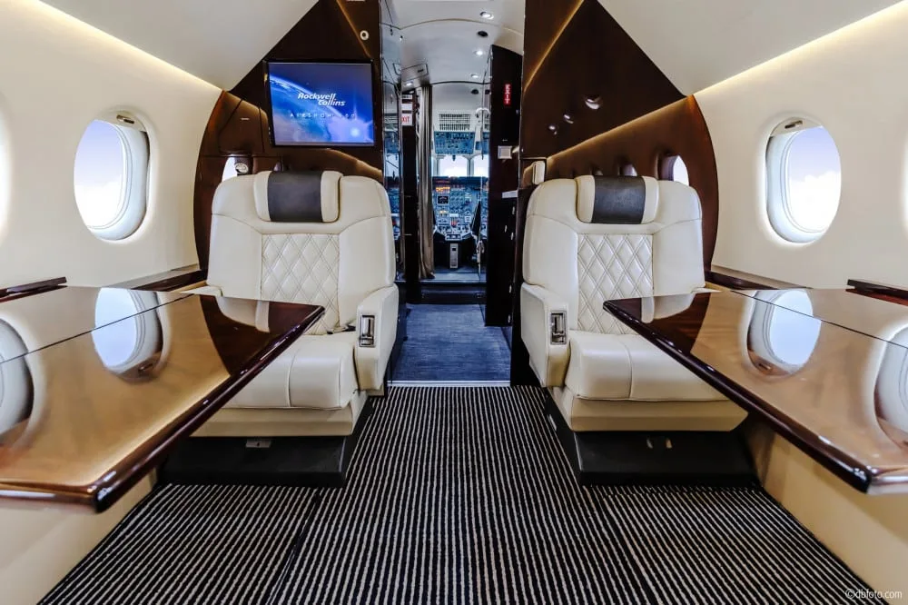 Cabin interior of a 1996 Dassault FALCON 900B | Leviate Air Group.
