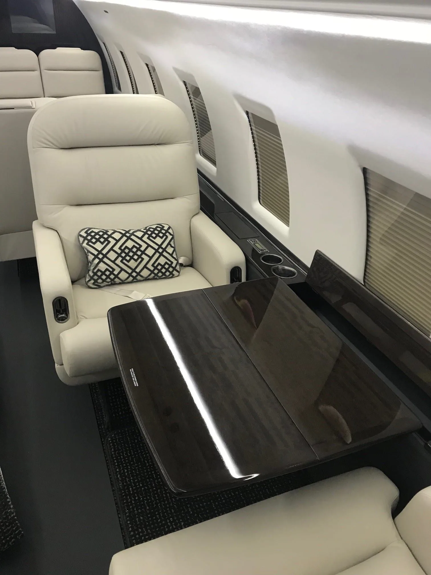 Cabin interior of a 2000 Bombardier Challenger 604 | Leviate Air Group.