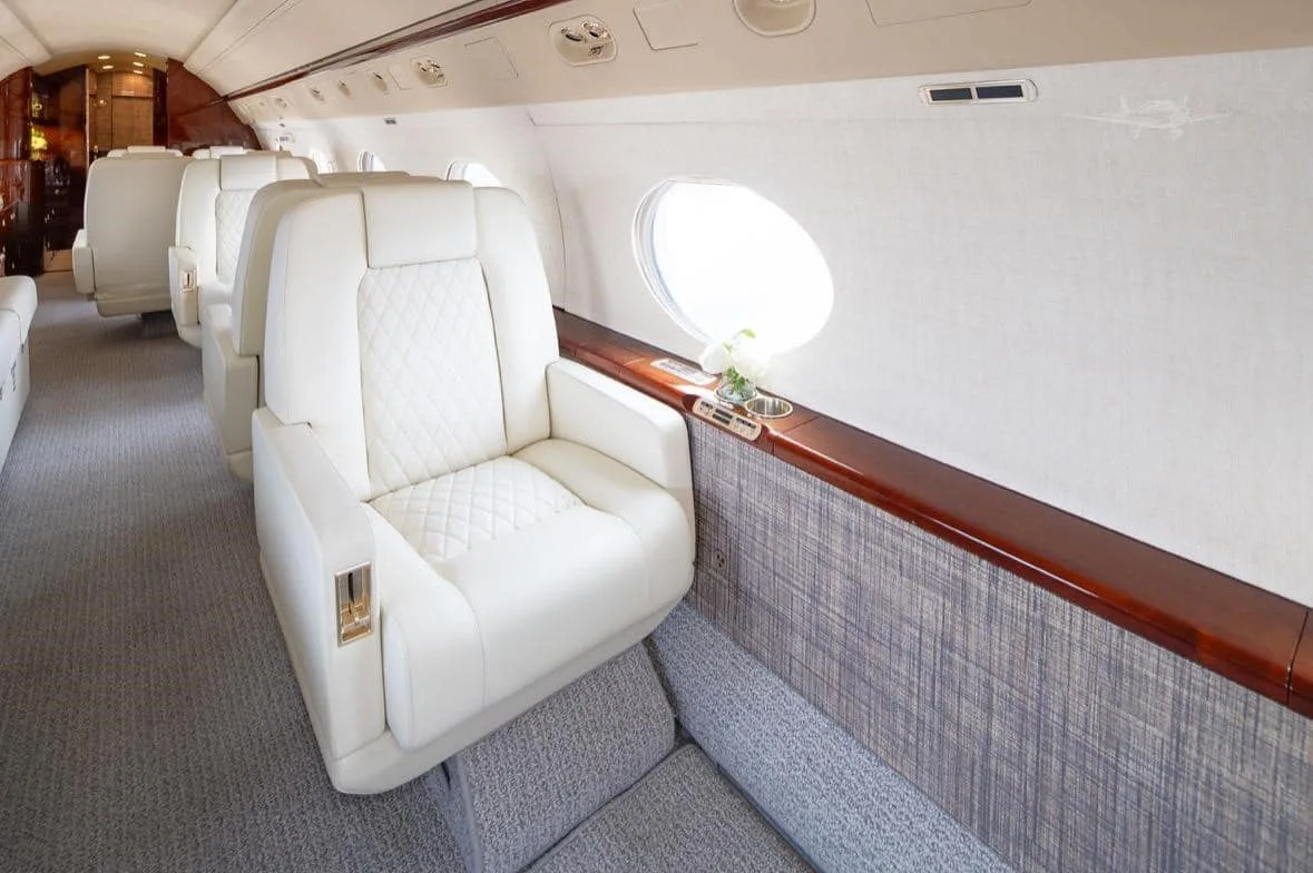 Cabin interior of a 2001 Gulfstream G-IVSP 1450 | Leviate Air Group.