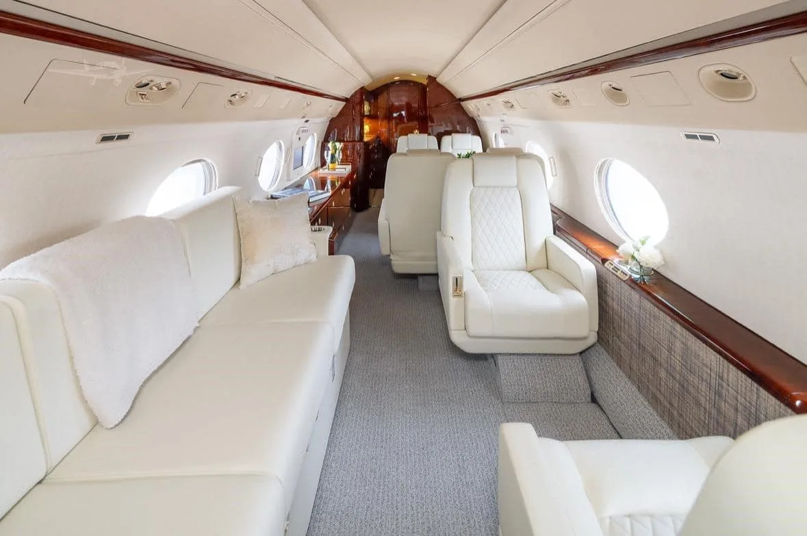 Cabin interior of a 2001 Gulfstream G-IVSP 1450 | Leviate Air Group.