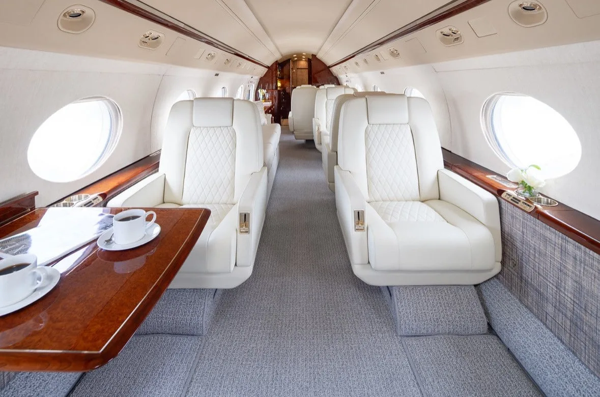 Cabin interior of a 2001 Gulfstream G-IVSP 1450 | Leviate Air Group.