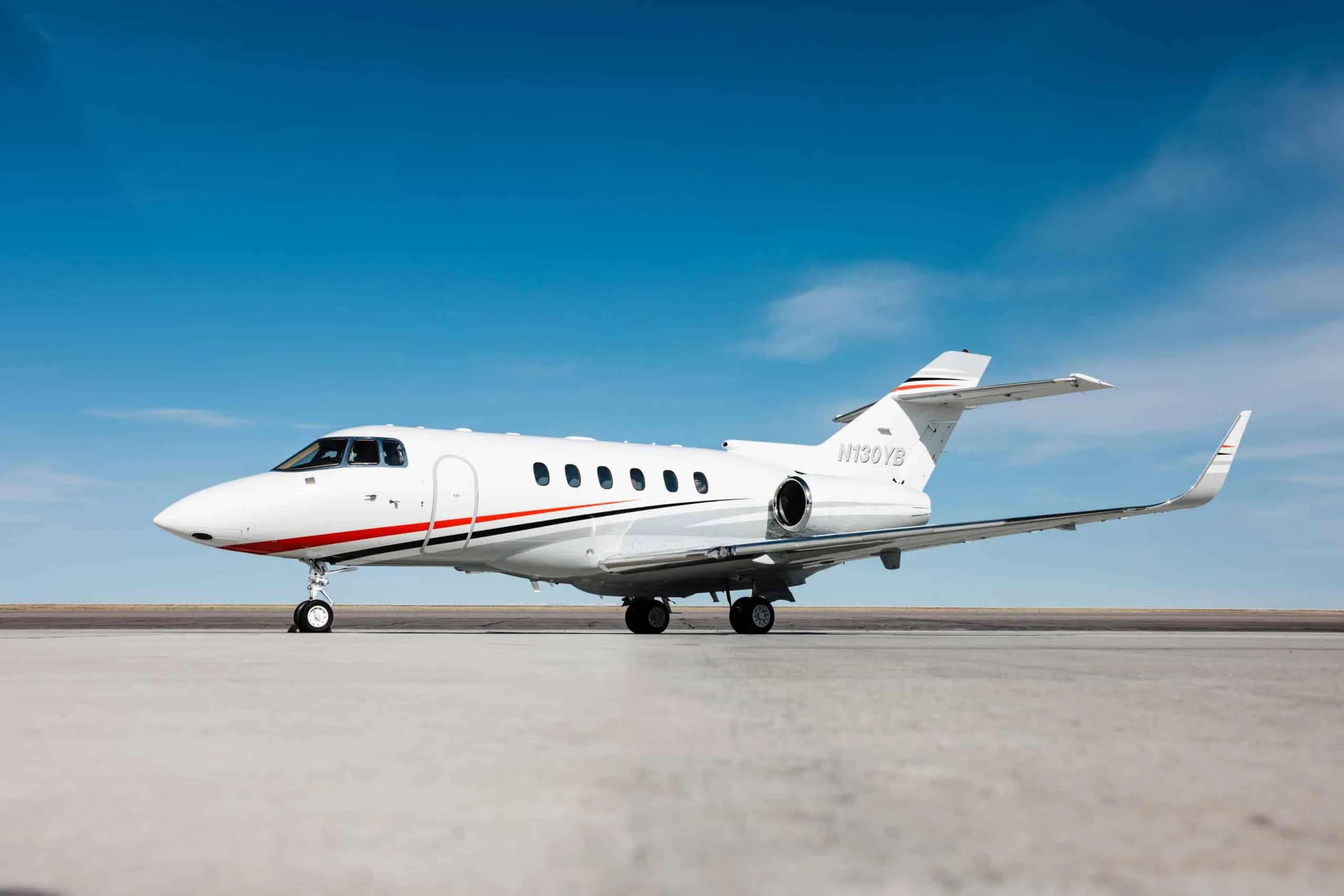 Exterior view of a 2002 Hawker 800XP | Leviate Air Group.