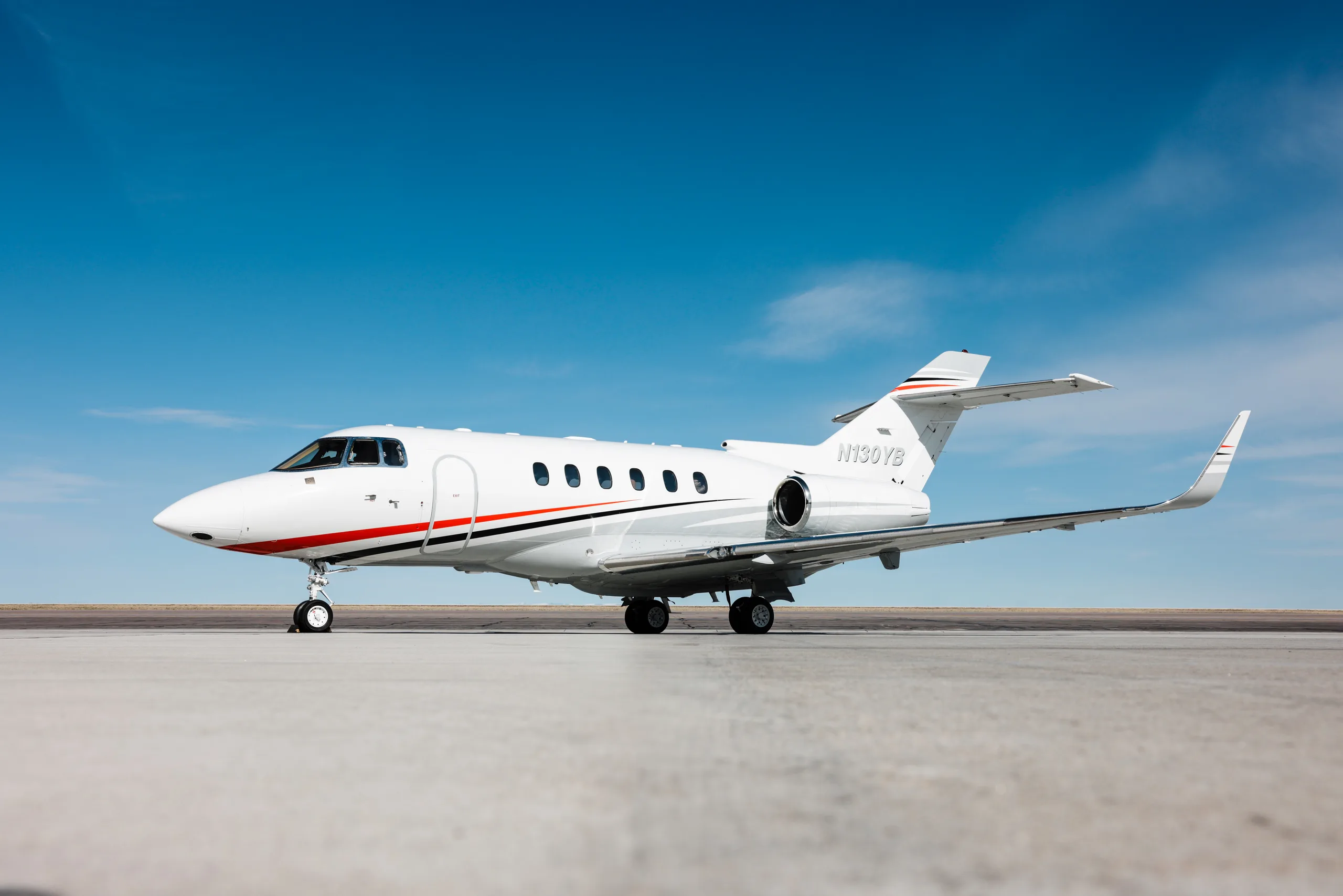 Exterior view of a 2002 Hawker 800XP | Leviate Air Group.