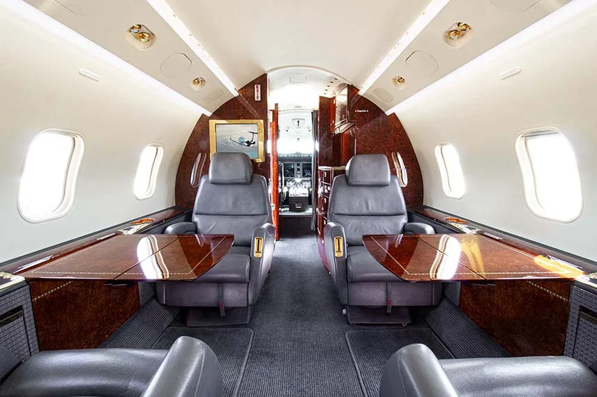 Cabin interior of a 2004 Bombardier Challenger 300 - SN: 20027.