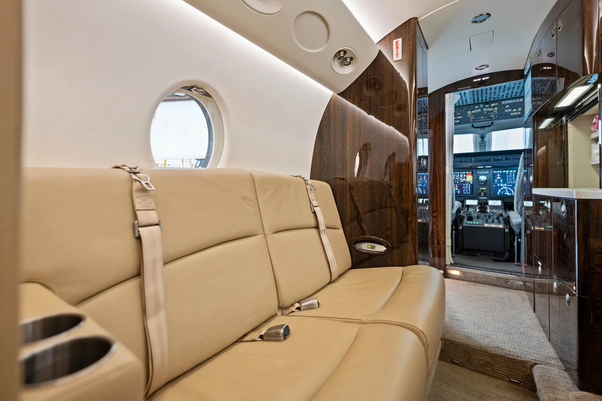 Cabin interior of a 2007 Gulfstream G150 | Leviate Air Group.