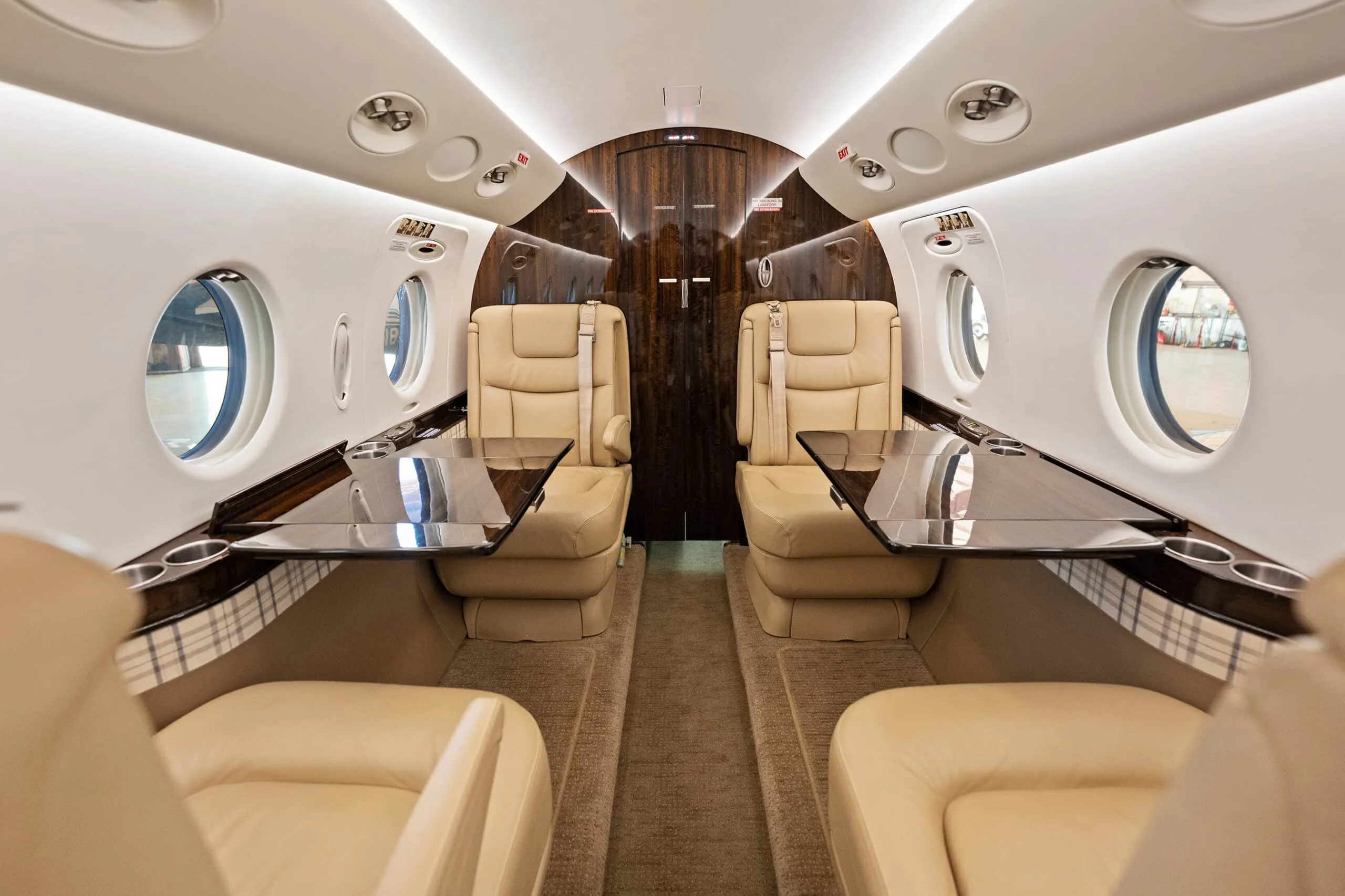 Cabin interior of a 2007 Gulfstream G150 | Leviate Air Group.