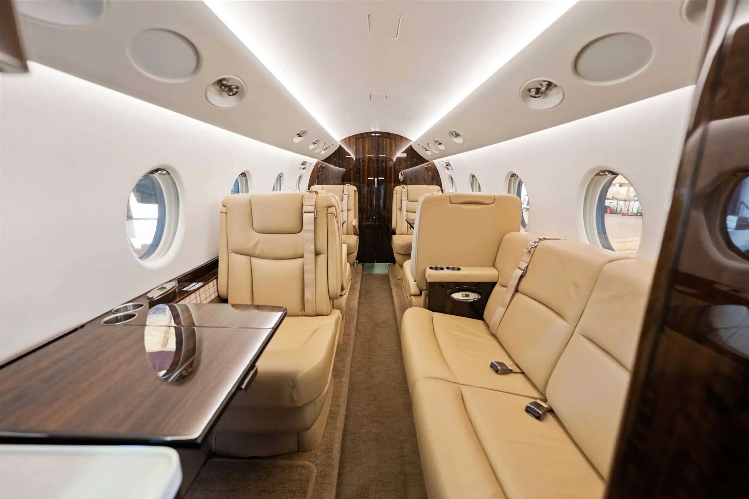 Cabin interior of a 2007 Gulfstream G150 | Leviate Air Group.