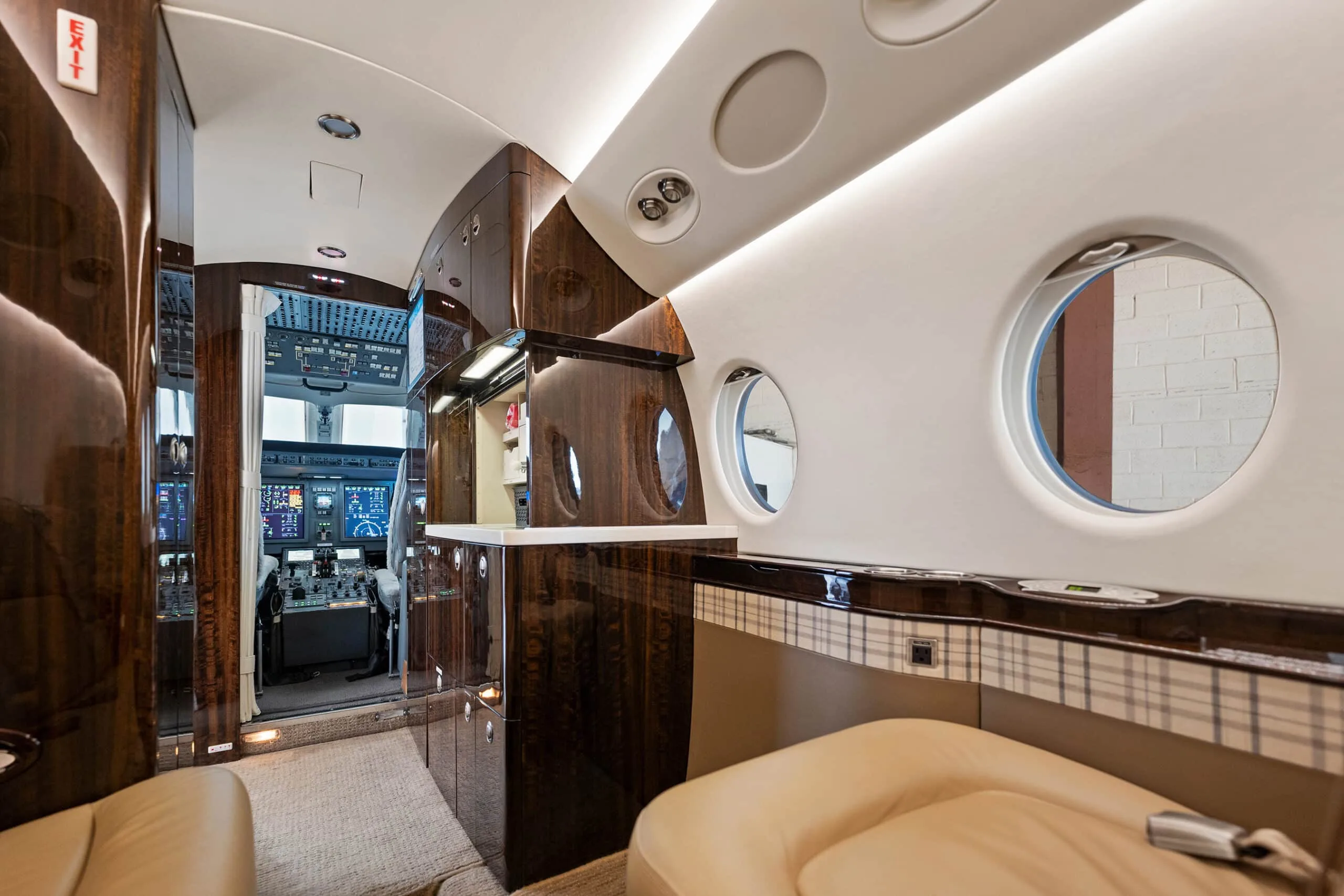 Cabin interior of a 2007 Gulfstream G150 | Leviate Air Group.