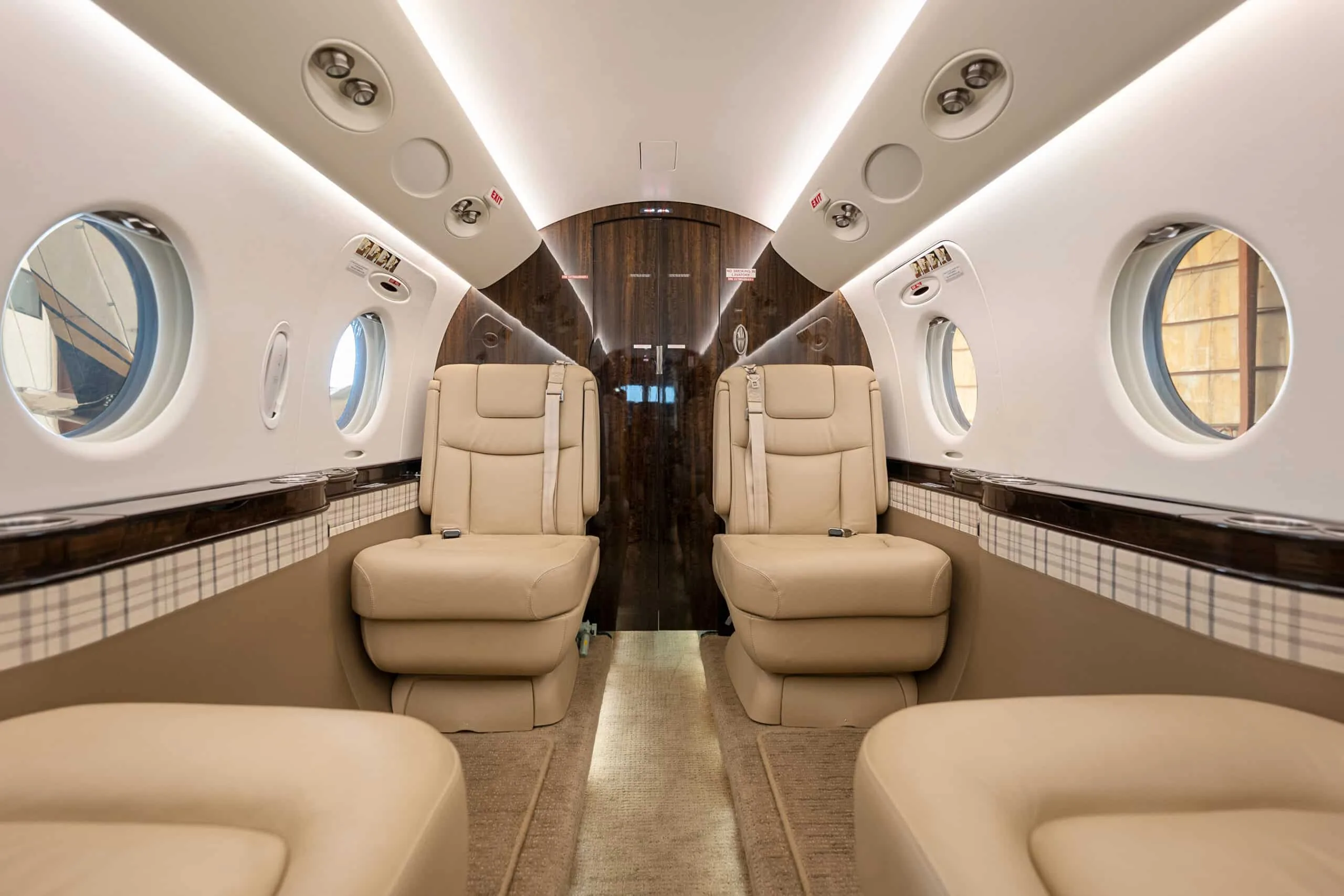 Cabin interior of a 2007 Gulfstream G150 | Leviate Air Group.