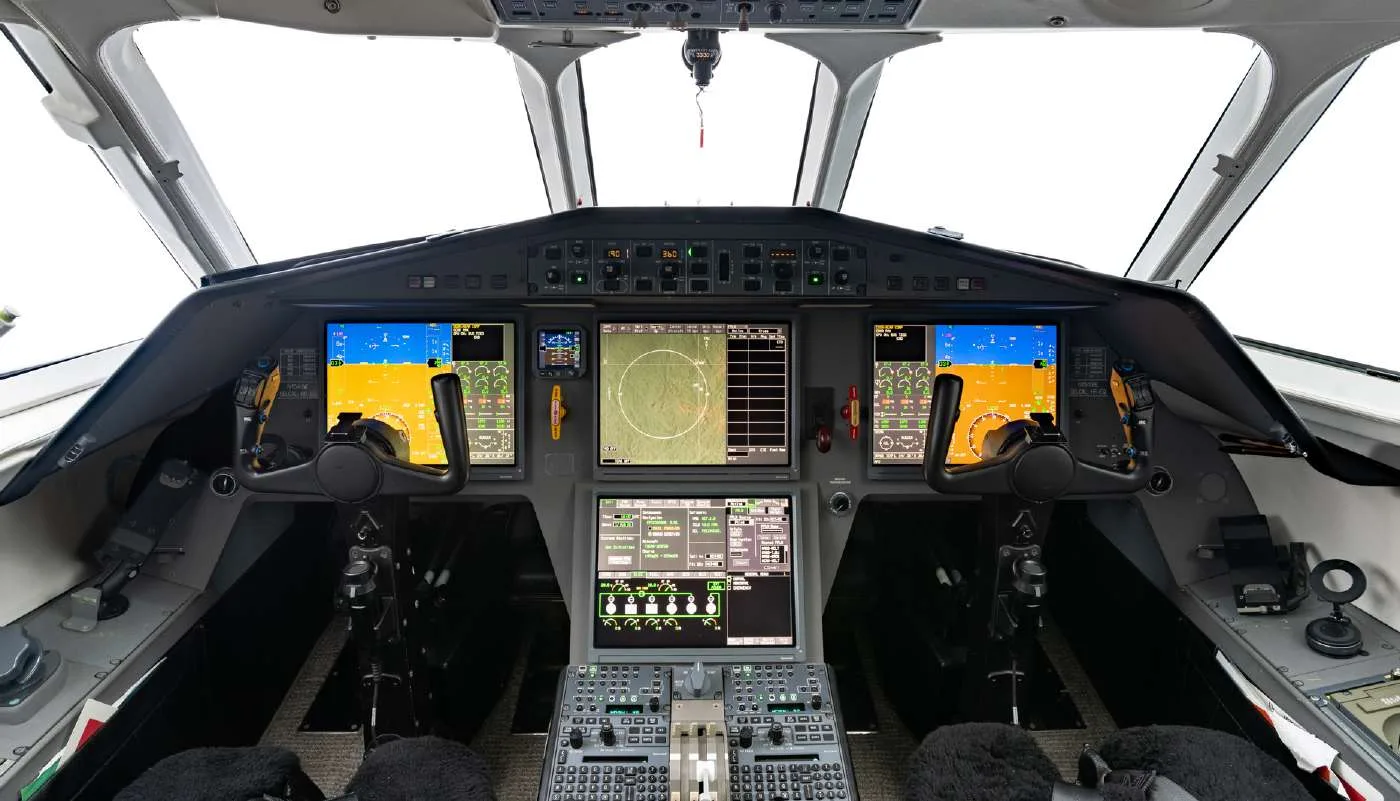 Cockpit and instrument panel of a 2010 Dassault Falcon 900EX EASY SN 219 | Leviate Air Group.