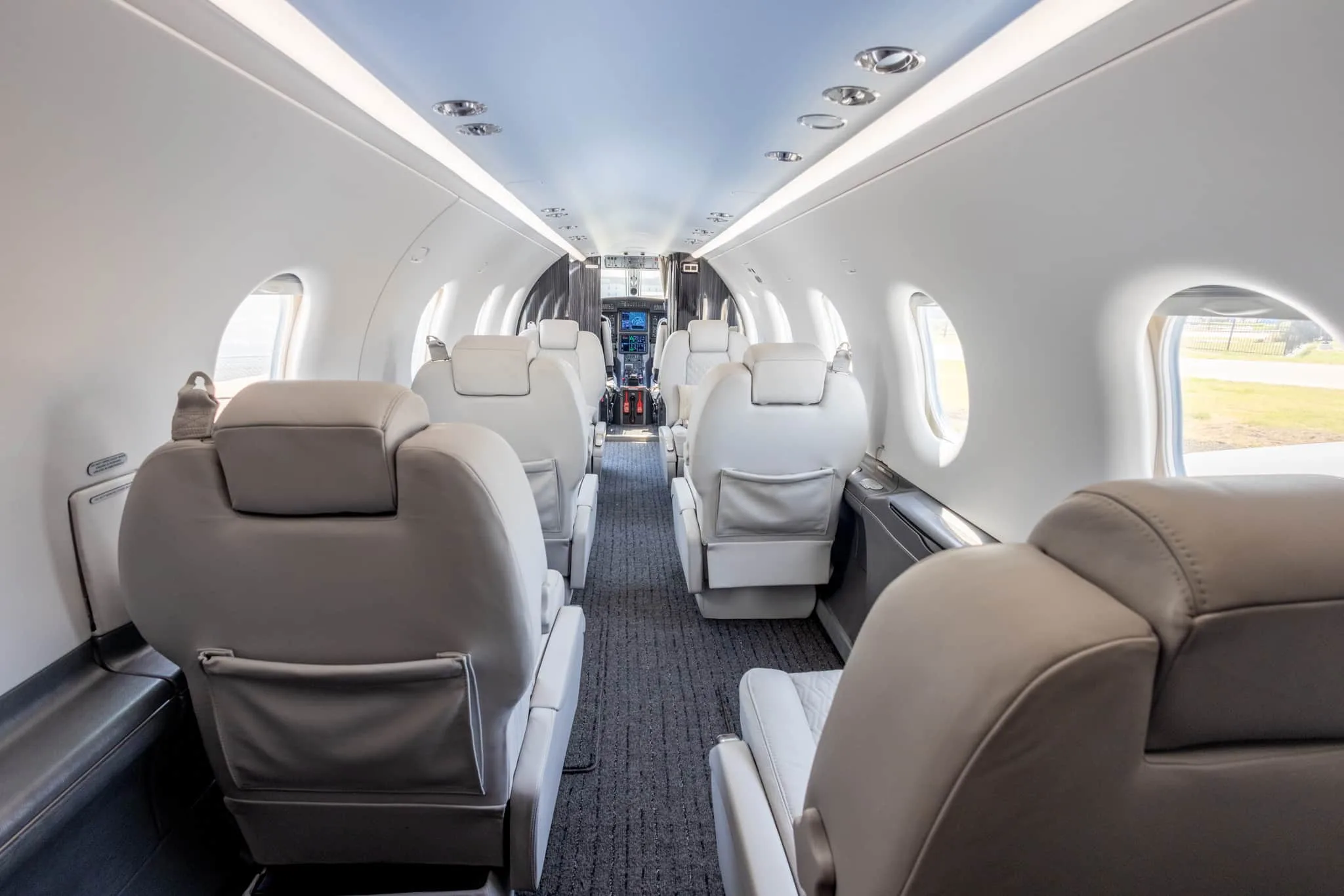Cabin interior of a 2013 Pilatus PC-12NG | Leviate Air Group.