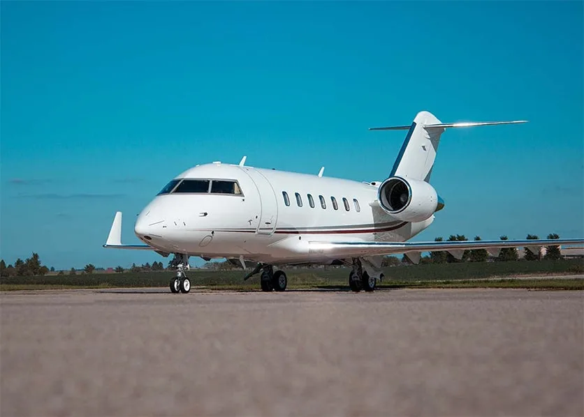 Exterior view of a 2017 Bombardier Challenger 650 | Leviate Air Group.