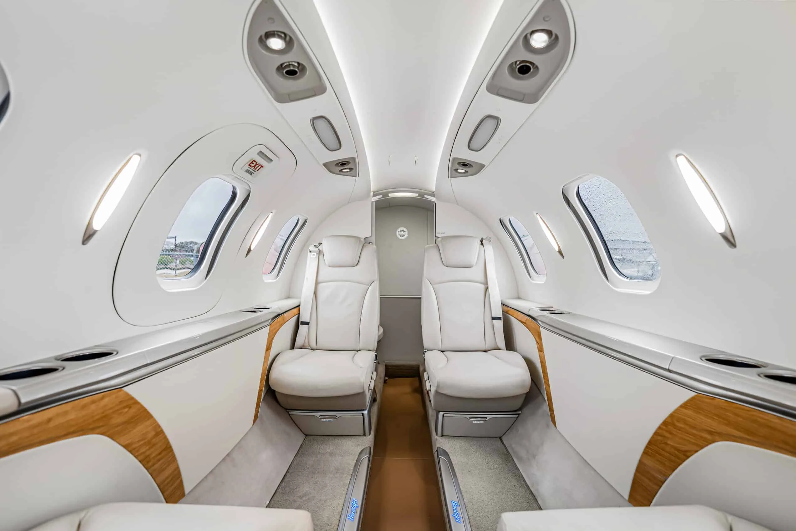 Cabin interior of a 2017 HondaJet HA-420 | Leviate Air Group.