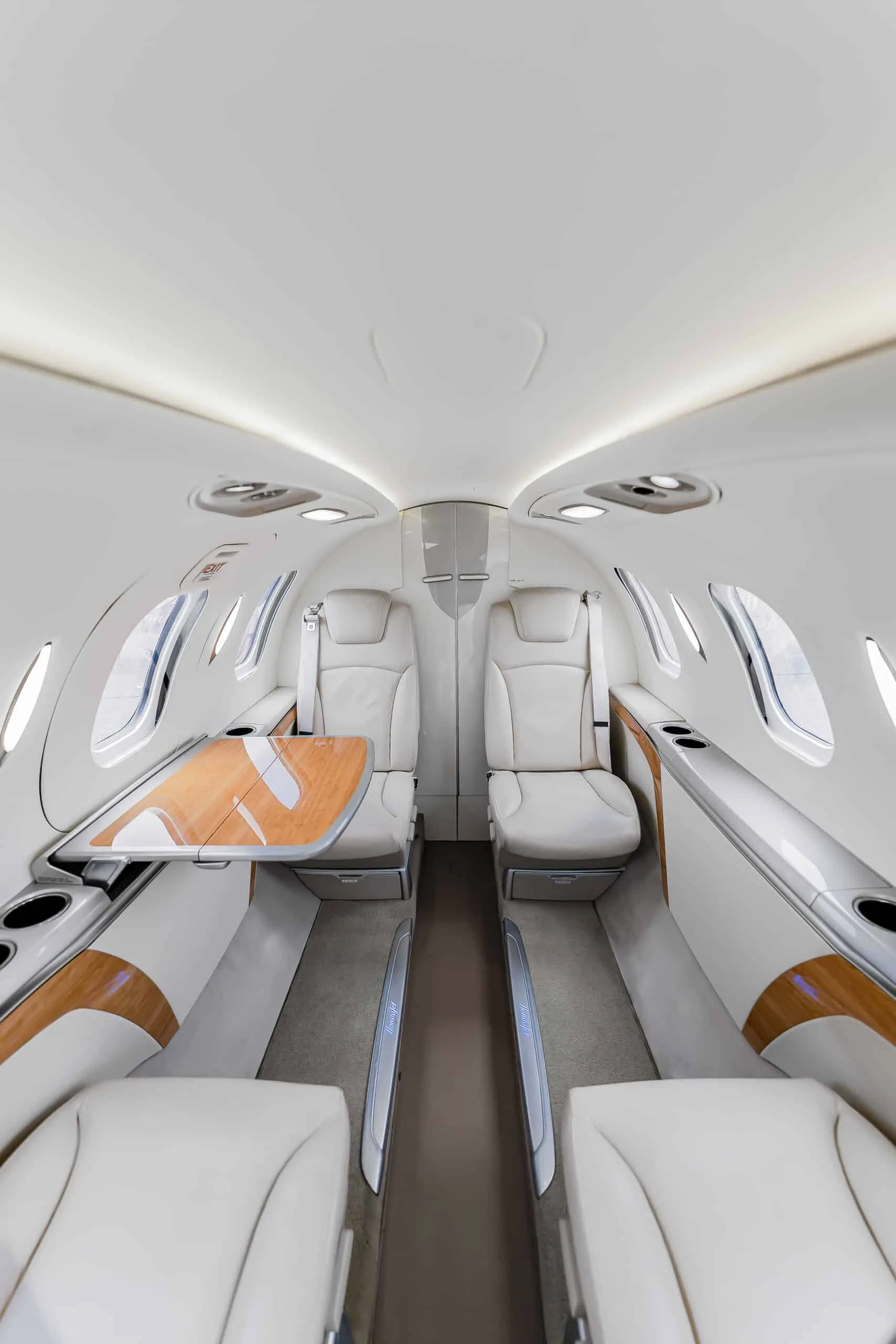 Cabin interior of a 2017 HondaJet HA-420 | Leviate Air Group.