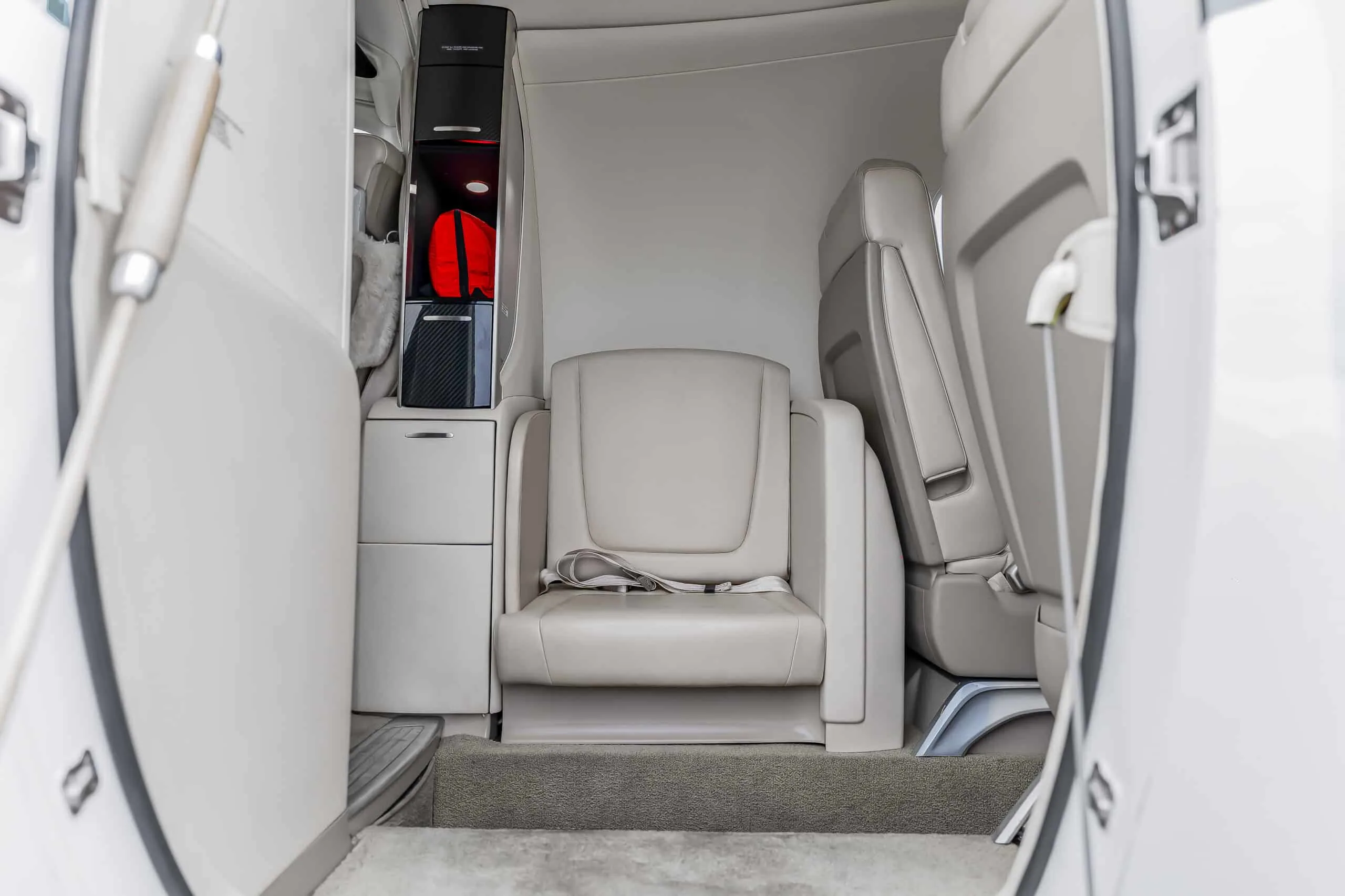 Cabin interior of a 2017 HondaJet HA-420 | Leviate Air Group.