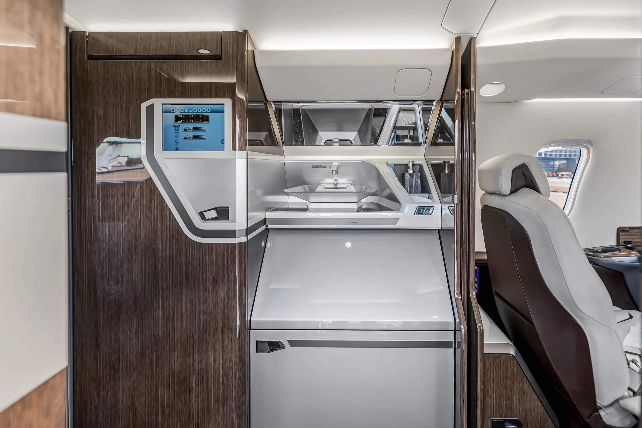 Cabin interior of a 2018 Pilatus PC-24 | Leviate Air Group.