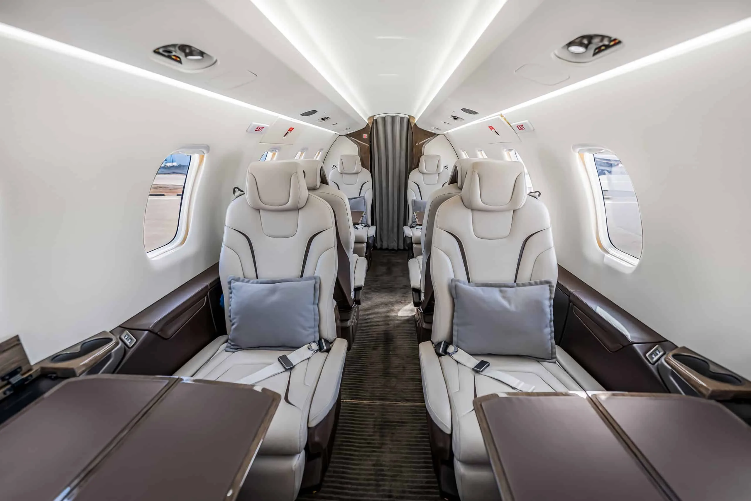 Cabin interior of a 2018 Pilatus PC-24 | Leviate Air Group.