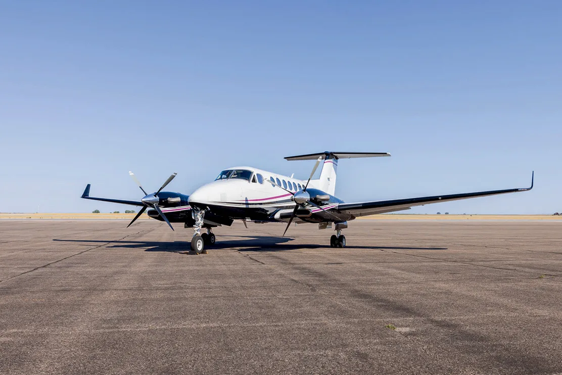 Exterior view of a 2019 Beechcraft King Air 350i | Leviate Air Group.