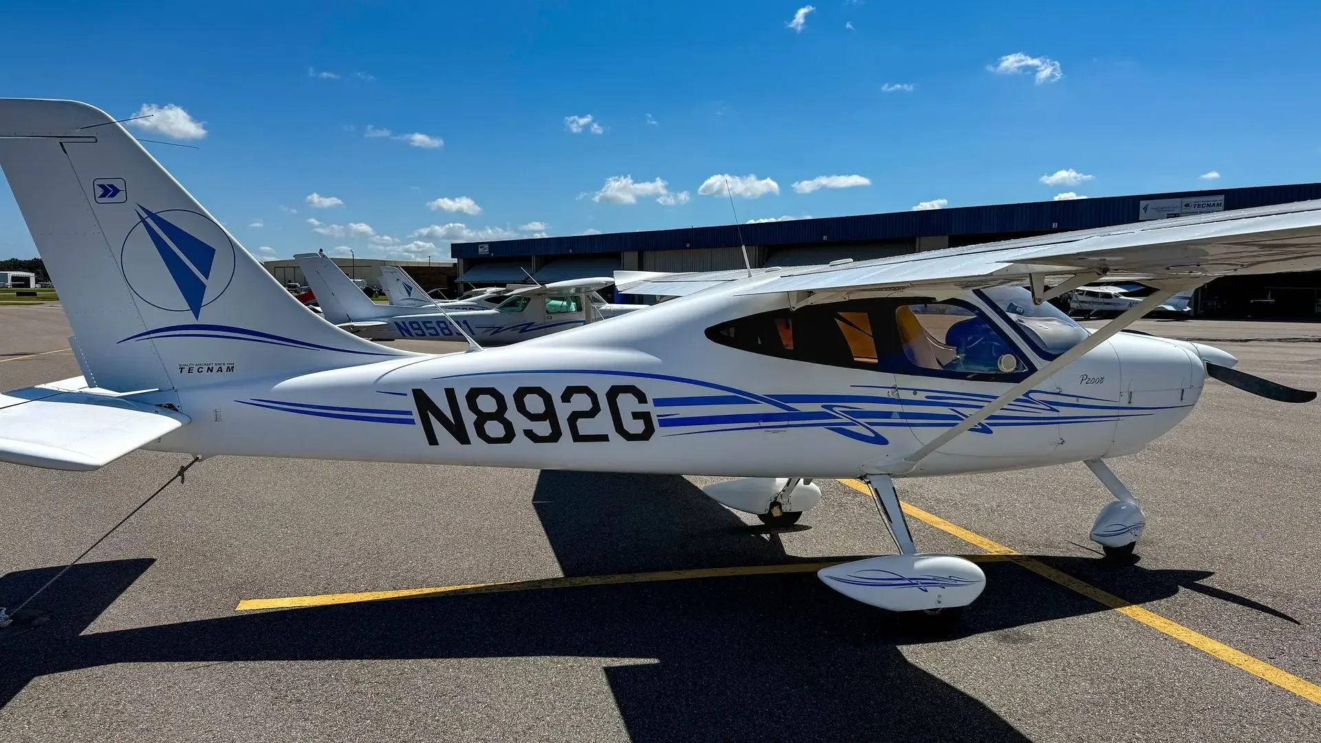 Exterior view of a 2018 Tecnam P2008 Fleet.