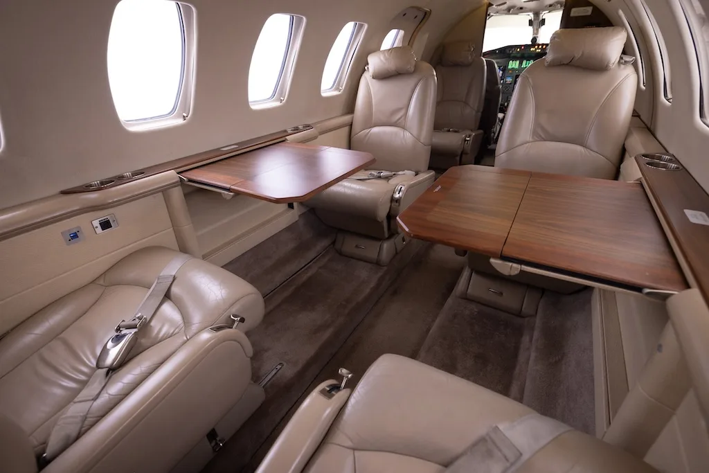 Cabin interior of a 2004 Cessna Citation Encore.