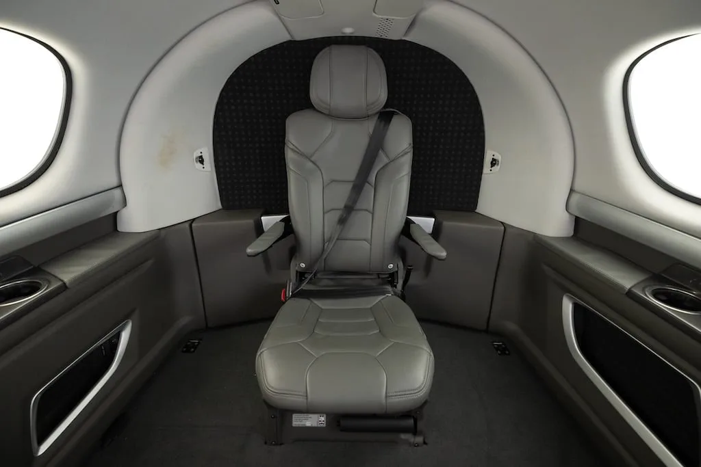 Cabin interior of a 2018 Cirrus SF50 Vision Jet.